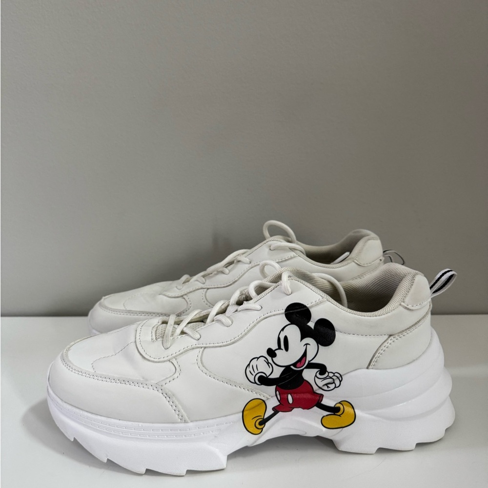 Disney Mickey & Minnie Mouse Chunky White Sneakers